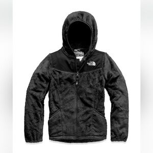 THE NORTH FACE YOUTH GIRLS HOODED OSO FLEECE FULL ZIP JACKET BLACK size L(14/16)
